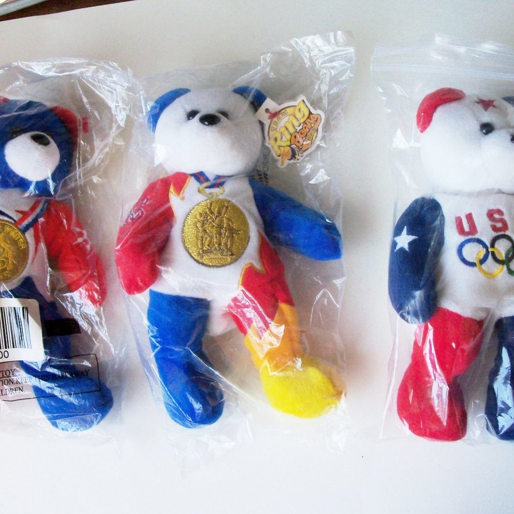 3 TY Olympic bears with TY bag (#EV1347)